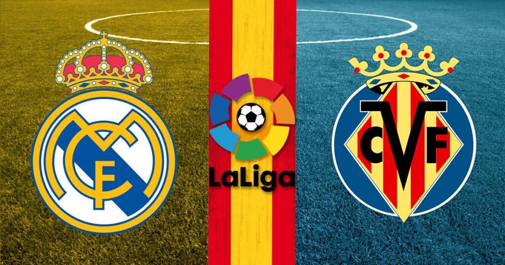Real Madrid vs Villarreal Logos La Liga Logo Spain Flag